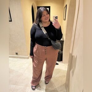 Universal Standard Clay Wide Leg Linen Pants